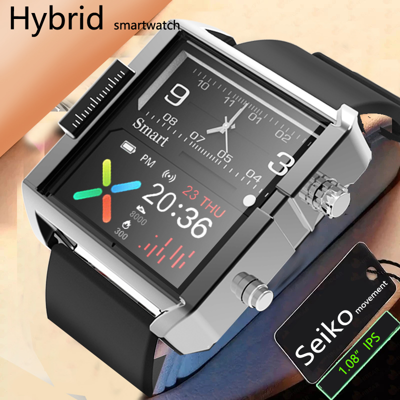 Smartwatch Custom - コネクテッドウォッチT9,ハイブリッドリストバンド,防水,心拍数と血圧モニター,スタイリッシュ,男性用,iOS/Android用