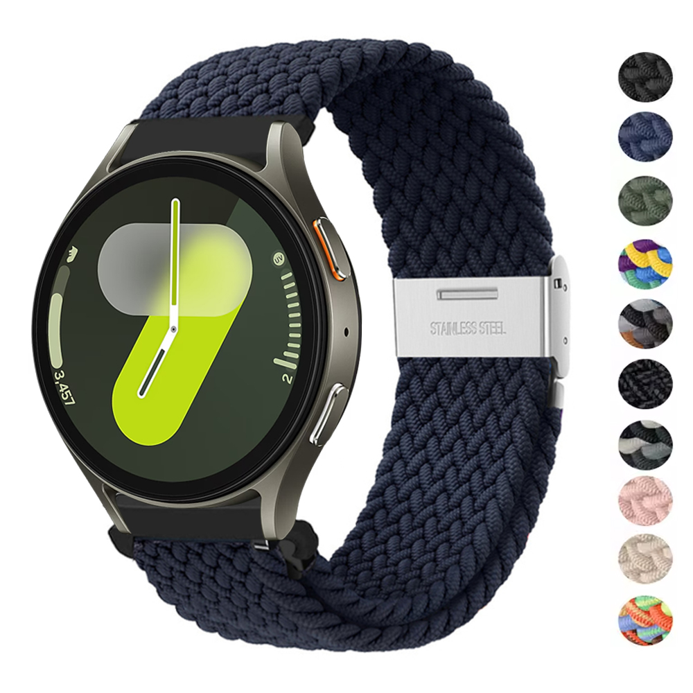 Titan Smartwatch Accessories - サムスンギャラクシーウォッチ用ナイロン編組ブレスレット,20mm, 22mm, 7/4/6クラシック/5プロ/ギアs3/アクティブ,Huawei gt 2e 3