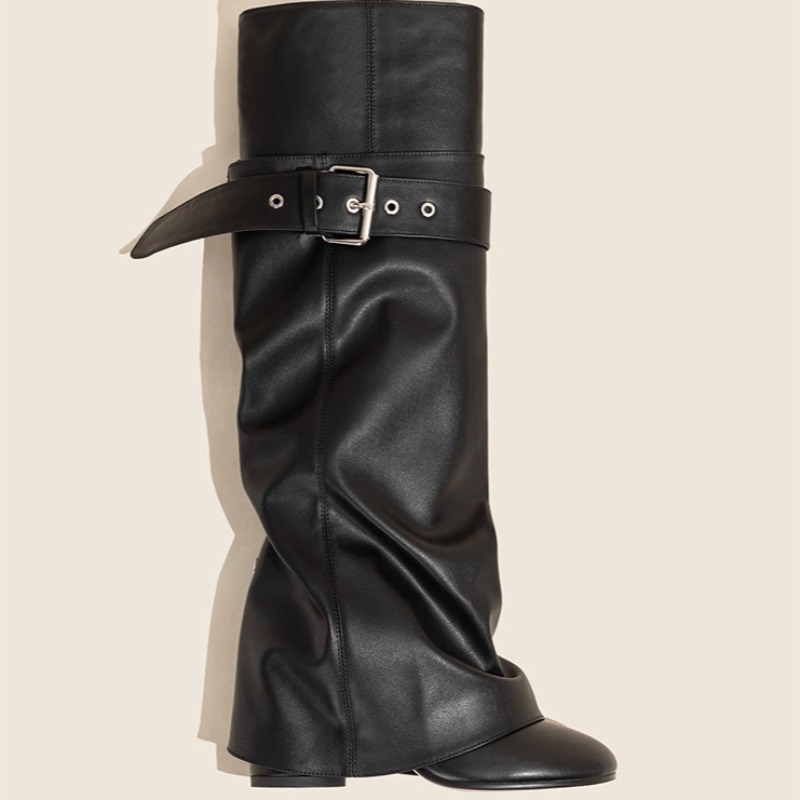 女性のニーハイブーツファッションベルトバックルデザイナーパン - Leather Classic Strap のレビューと価格