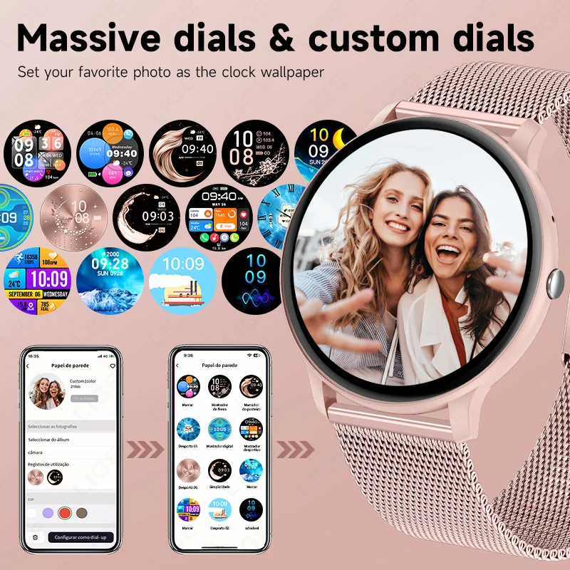 LIGE Bluetooth通話スマートウォッチ 女性用 カ - Smartwatch Custom のレビューと価格