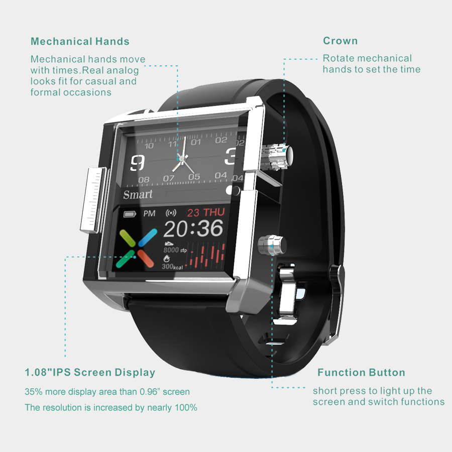 コネクテッドウォッチT9,ハイブリッドリストバンド,防水,心 - Smartwatch Custom のレビューと価格