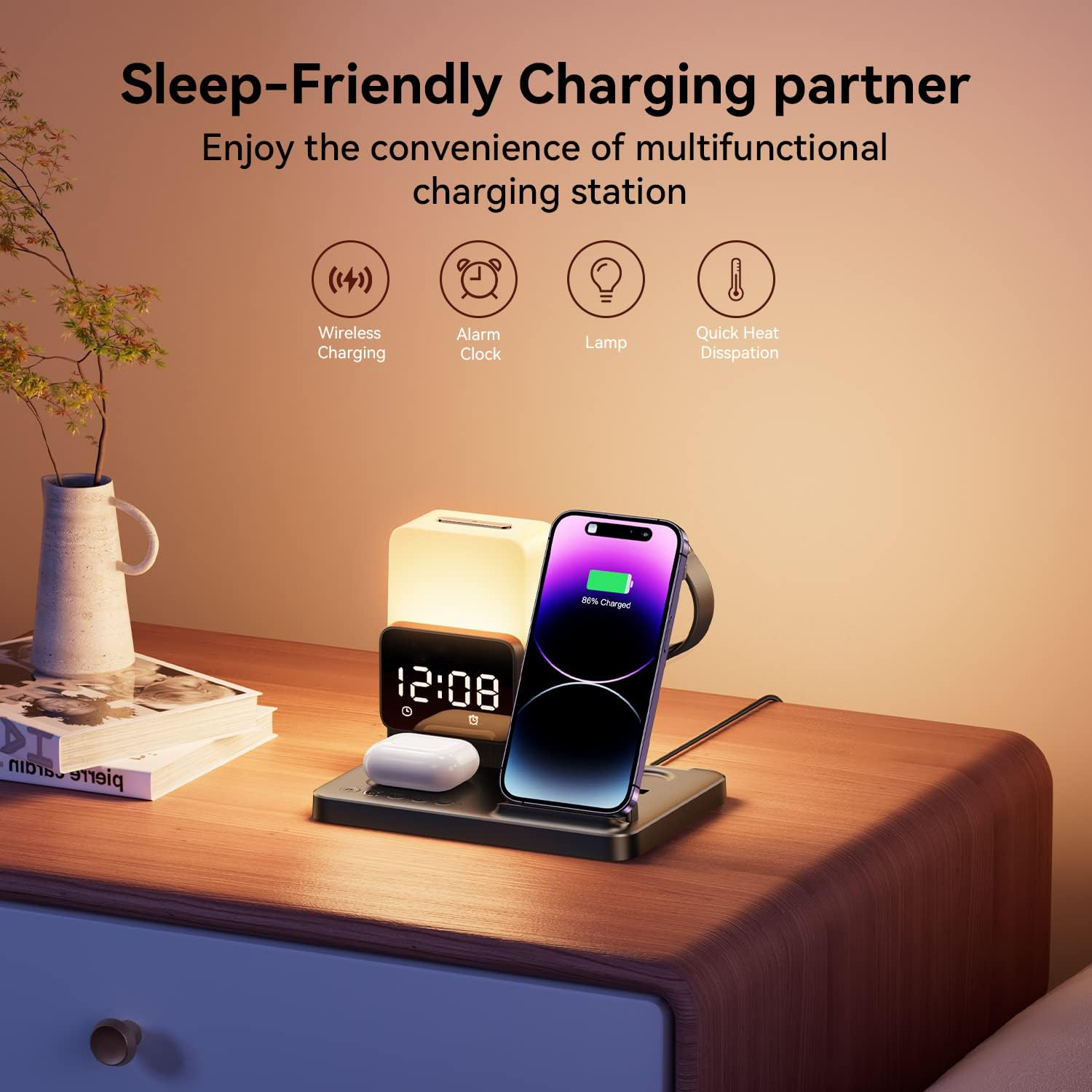 6 in 1折りたたみ式ランプ ワイヤレス充電パッドスタンド - Smartwatch X12 のレビューと価格