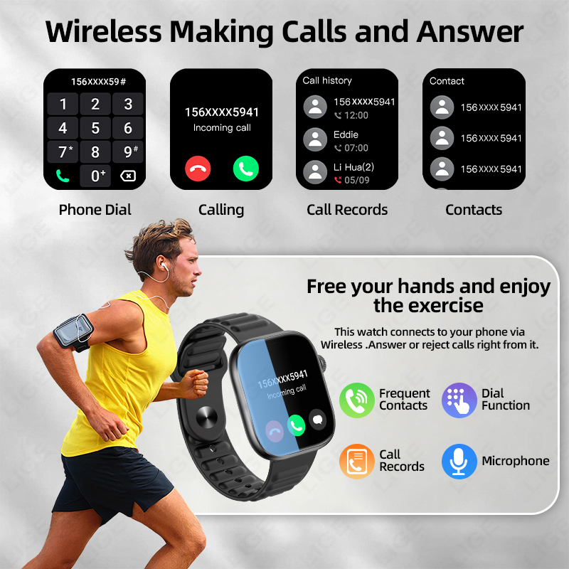 LIGE スマートウォッチ メンズ 1.83 インチ HD  - Smartwatch Custom のレビューと価格